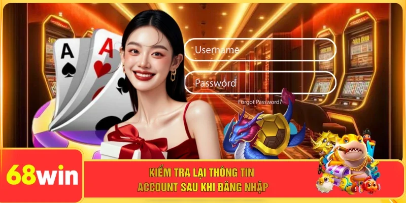 Kiểm tra lại thông tin account sau khi đăng nhập